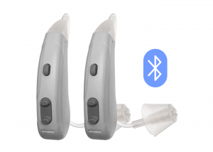 Lexie hearing aid in grey